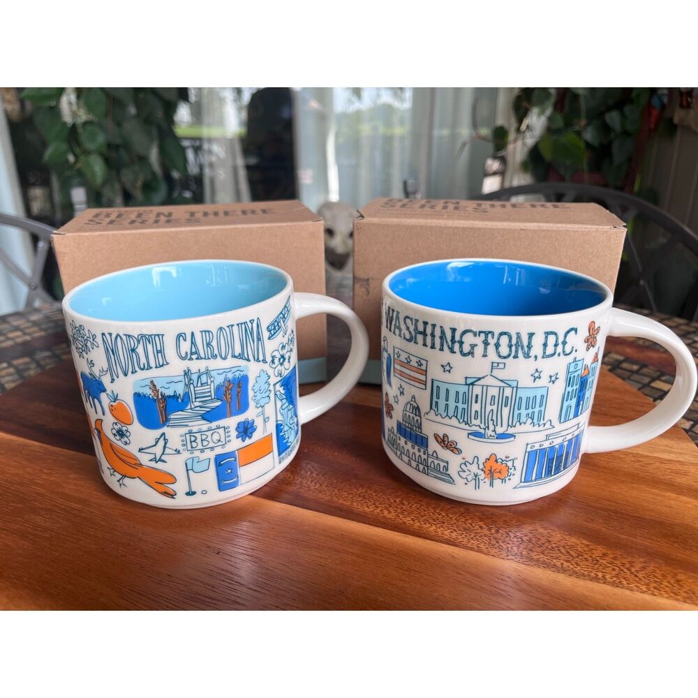 Starbucks NIB North Carolina Washington DC Been There Series Coffee Mugs